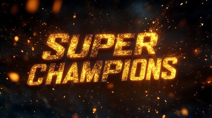 Dynamic text graphic of super champions.