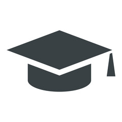 Graduation Cap Vector Icon – Flat Academic Hat Illustration for Education and University Themes
