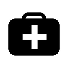 Obraz premium Medical Suitcase Icon Vector Illustration – First Aid Kit Symbol for Healthcare and Emergency 