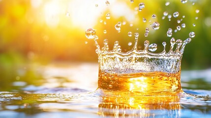 Water Splash Crown with Sun Flare