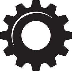 Gear solic icon Cog Gear icon vector flat sign isolated on white Gear setting icon set. Cog wheel icon
