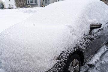 snow covered car