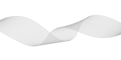 Fototapeta premium Abstract wave element for design. Digital frequency track equalizer. Stylized line art background. Vector illustration. Wave with lines created using blend tool. Curved wavy line