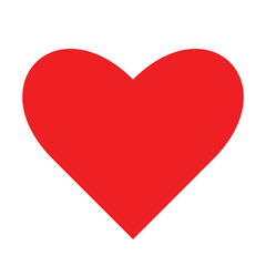 Red Heart Icon – Love Symbol, Romantic Valentine Shape, Passion and Affection Sign for Apps, Social Media, and Design on White Background