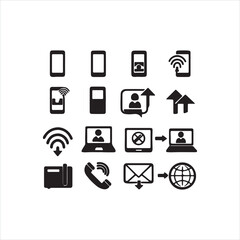 Communication Devices and Technology Icons