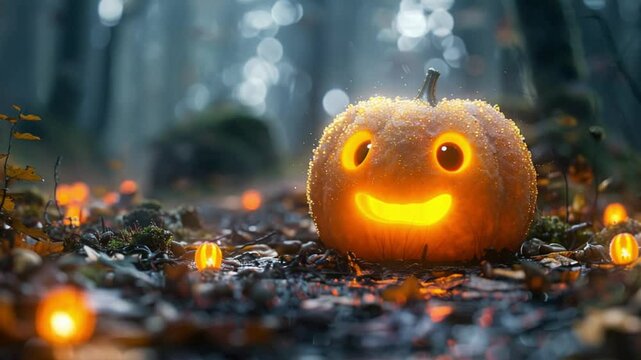 cute pumpkin shaped ghost character hellowen
