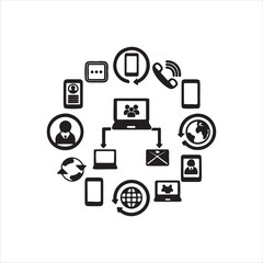 Communication Devices and Technology Icons