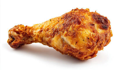 Crispy Fried Chicken Drumstick Isolated on White Background