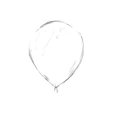 Sketch Balloon Hand Drawn, Black and White Illustration