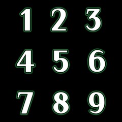 Stylish number 2 in elegant serif type with black background and glow. Perfect for typography, infographics, or posters.