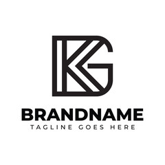 Letters GK Monogram Logo, suitable for any business with GK or KG initials