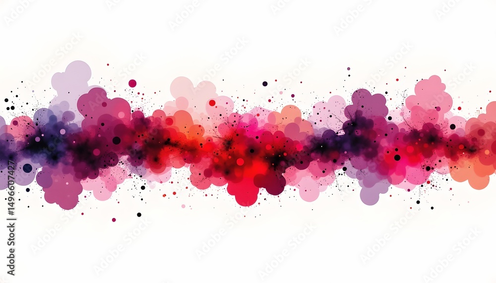 Poster a long line of abstract digital art composed of colorful polka dots, creating an aesthetically pleas