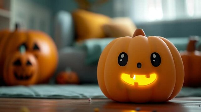 cute pumpkin shaped ghost character hellowen