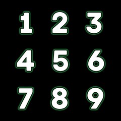 Modern number 3 with clean serif style and glowing outline. Great for graphic projects, signs, and minimalist artwork.