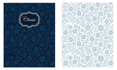 Floral vintage style, vector files for packaging design, fabric prints, wallpaper, book covers, printed materials, wrapping, equipment. Files can be customized for work