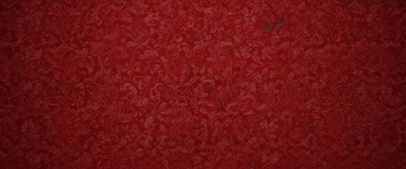 Fototapeta premium Deep crimson damask wallpaper, bold intricate design , velvet, fabric texture, rich