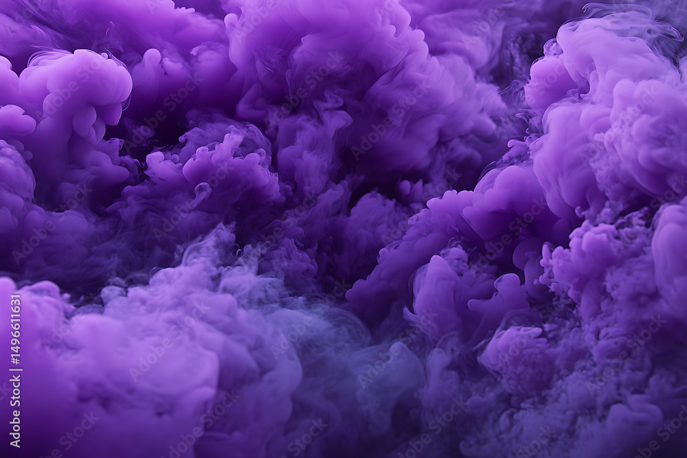 Poster abstract purple smoke swirling in a dynamic pattern, creating a mystical atmosphere