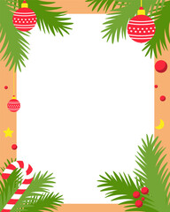 Christmas frame and border graphic vector illustration, background, Ratio 4:5.