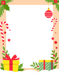 Frame of christmas vector illustration background, Ratio 4:5.