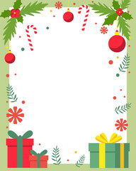 Christmas border vector illustration background, Ratio 4:5.