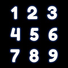 Classic number 5 with stylized serif edges and black outline glow. Excellent for titles, tags, and digital design.