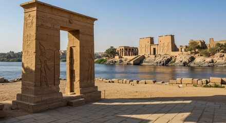 Photo of Philae Temple on Nile River in Aswan Egypt