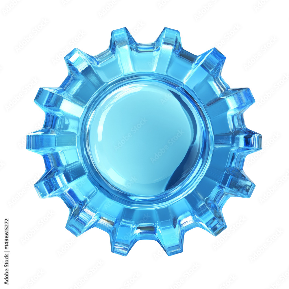 Poster translucent gear: a 3d render of interlocking engineering and precision