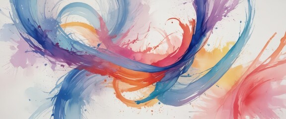 Swirls of color on rough paper, expressive watercolor strokes,  illustration,  vibrant,  texture