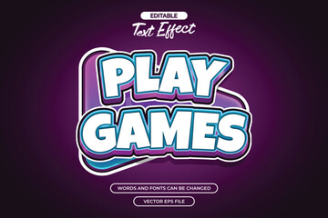 Play games editable text effect with modern text style
