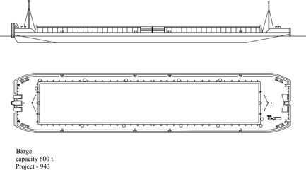 vector illustration sketch silhouette design of container cargo ship barges and scows for the shipping industry on the high seas