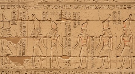 Fototapeta premium Ancient Egyptian Hieroglyphic Wall Carving Photo