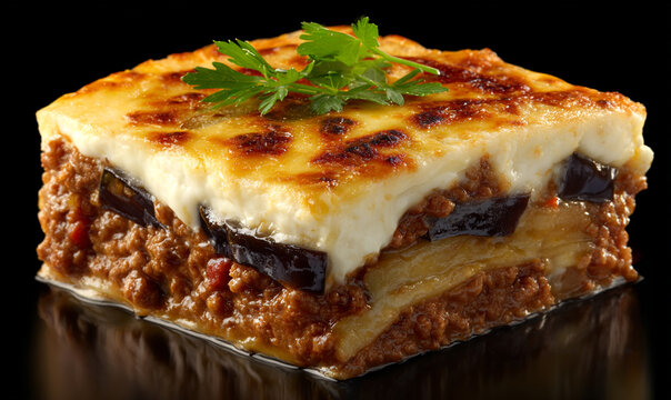 Delicious Greek Moussaka with Eggplant and Creamy B chamel