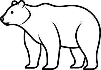 Bear Silhouette Vector Illustration In White Background