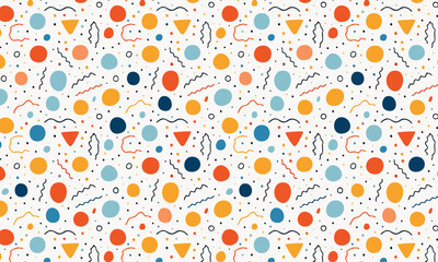 Geometric Confetti: Memphis Style Pattern