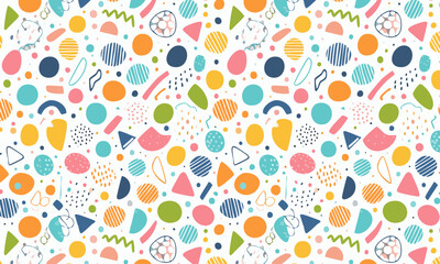 Geometric Confetti: Memphis Style Pattern