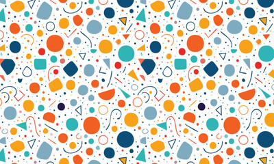 Dynamic Shapes and Lines in Bright Colors Abstract Pattern