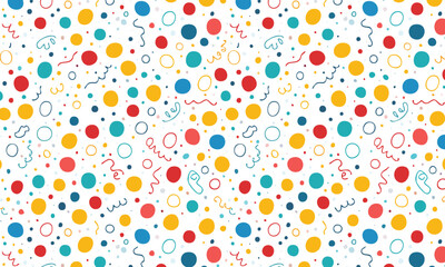 Cheerful Geometric Pattern with Dots and Lines Shapes Background