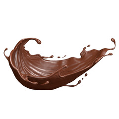 Chocolate splash on a transparent background