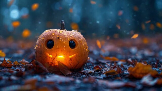 cute pumpkin shaped ghost character hellowen