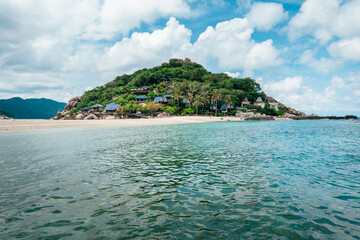 Tropical sea and islands, crystal clear water and beaches on Koh Nang Yuan