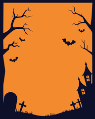 Halloween frame and border graphic vector illustration, background, Ratio 4:5.