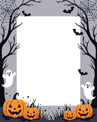 Frame of halloween vector illustration background, Ratio 4:5.