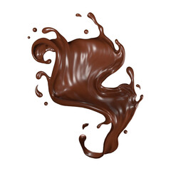melted chocolate dripping on a transparent background