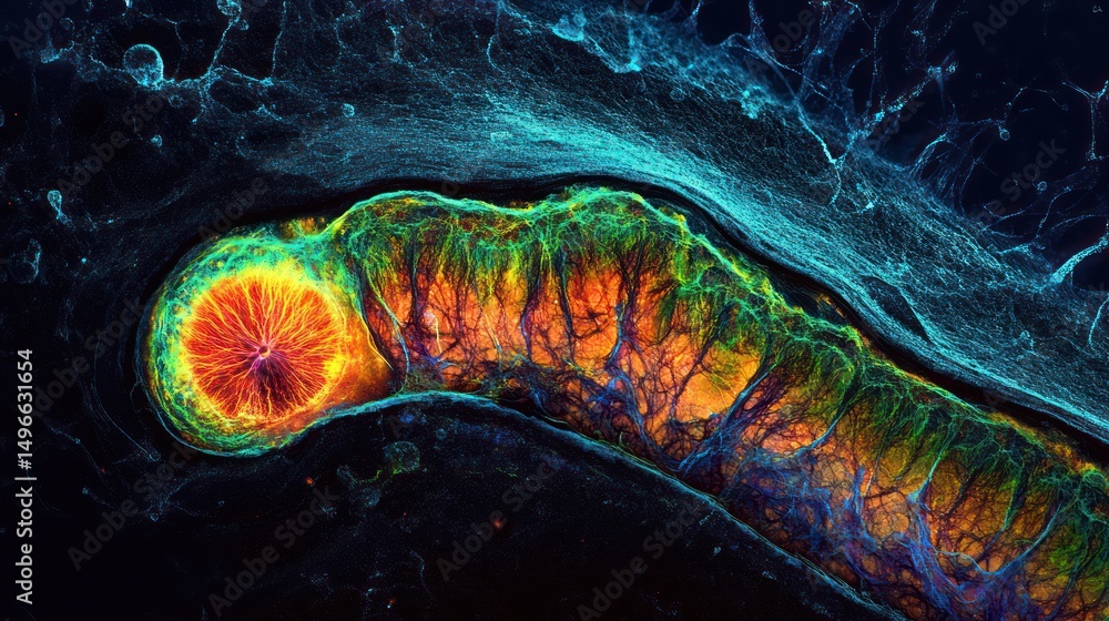 Poster microscopic view of cellular structure