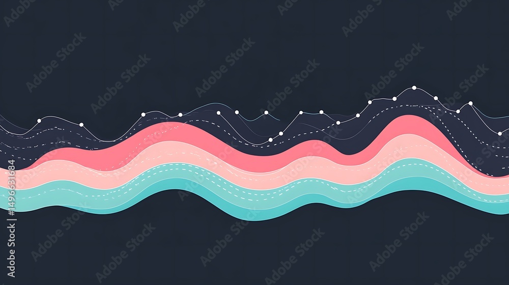Aufkleber abstract waves data chart background.