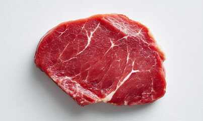 Fototapeta premium Single Raw Beef Steak on White Background