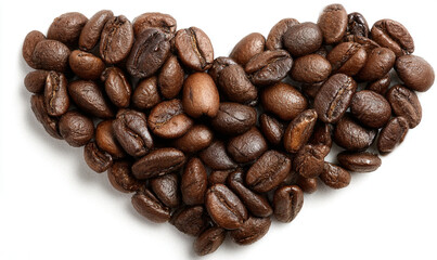 Fototapeta premium Heart Shaped Arrangement of Roasted Coffee Beans