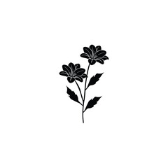 Flower silhouette with black 