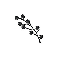 Flower silhouette with black 