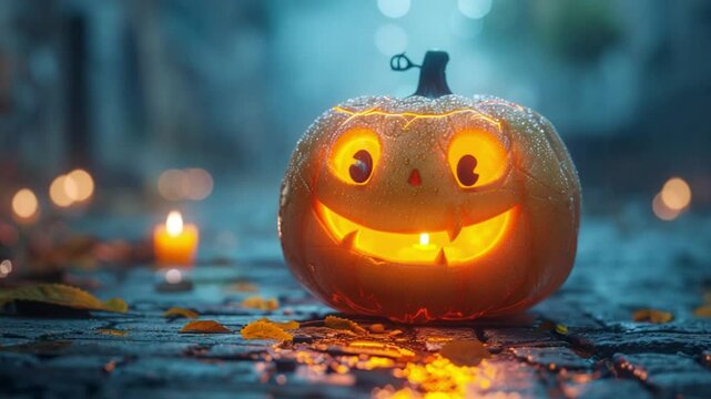 cute pumpkin shaped ghost character hellowen